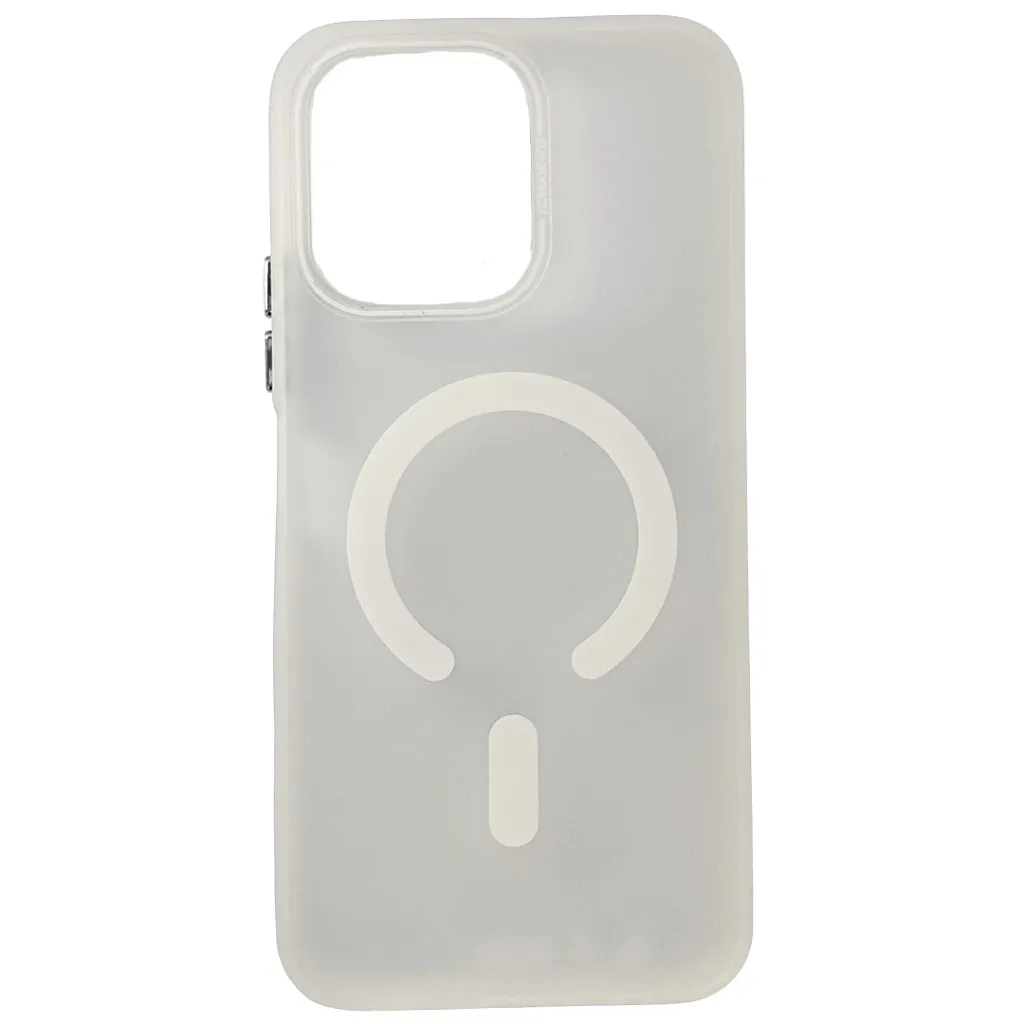 Oppo A6 4G |A6X|A6 5G Frosted Matte With MageSafe Logo Mobile Back Case (White)