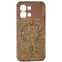 Infinix Note 60 Edge 5G Premium Luxary Leather Magsafe Logo Back Case (Brown)