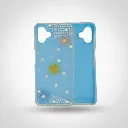 Samsung Galaxy A06 4G|5G/F06 Soft Silicone Ladies Fancy Beats & Flowers design Back Case (Sky Blue)
