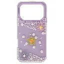 Infinix Note 60|Note 60 Pro Soft Silicone Ladies Fancy Beats & Flowers design Back Case (Light Purple)