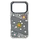 Infinix Note 60|Note 60 Pro Soft Silicone Ladies Fancy Beats & Flowers design Back Case (Black)