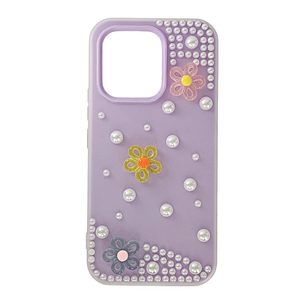 Vivo V70 5G|V70 Lite 4G|5G Soft Silicone Ladies Fancy Beats & Flowers design Back Case (Light Purple)