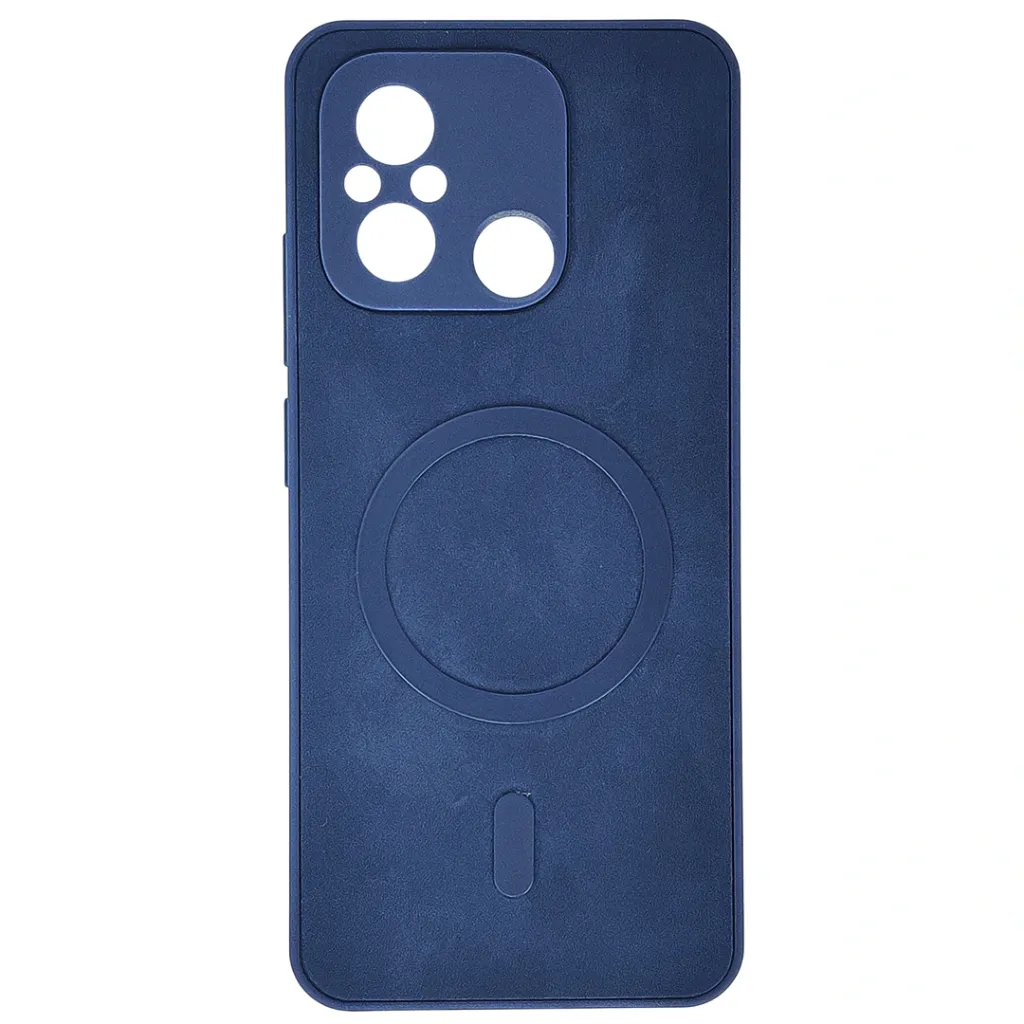 Xaiomi Redmi 12C 4G Built-in Magnetic Ring Premium Leather With Velvet Feel Back Case (Navy Blue)