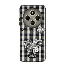 Xaiomi Redmi 14C| Poco C75 Soft Silicone Fancy Silver Stones Butterflies Mobile Back Case (Black)