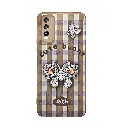 Vivo Y20|Y20i|Y20S|Y12S|Y12A Soft Silicone Fancy Silver Stones Butterflies Mobile Back Case (Desert Titanium)