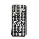 Vivo Y20|Y20i|Y20S|Y12S|Y12A Soft Silicone Fancy Silver Stones Butterflies Mobile Back Case (Black)