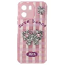 Oppo A6 4G |A6X|A6 5G Soft Silicone Fancy Silver Stones Butterflies Mobile Back Case (Pink)
