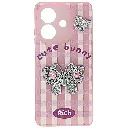 Oppo A3/A3x/A5i Soft Silicone Fancy Silver Stones Butterflies Mobile Back Case (Pink)