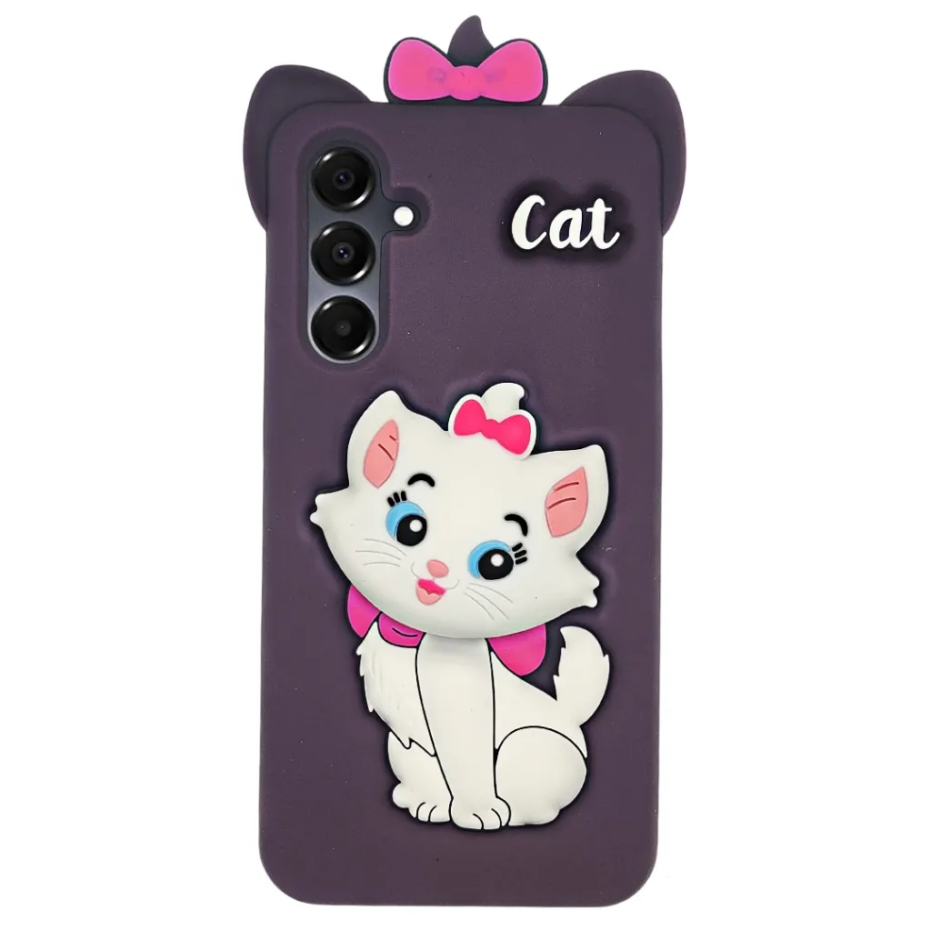 [PO51BSA16-36-40] Samsung Galaxy A16 4G/5G New Fancy Popular Hello Kitty Mobile Soft Silicone With Back Grip, Shockproof Mobile Back Case (Deep Purple)
