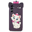 Samsung Galaxy A16 4G/5G New Fancy Popular Hello Kitty Mobile Soft Silicone With Back Grip, Shockproof Mobile Back Case (Deep Purple)