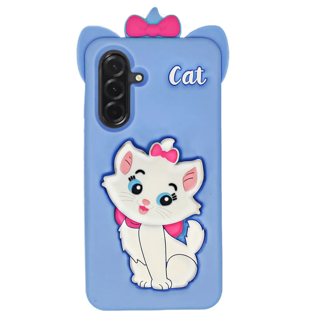 [PO51BSA56-36-16] Samsung Galaxy A26 5G|A36 5G|A56 5G New Fancy Popular Hello Kitty Mobile Soft Silicone With Back Grip, Shockproof Mobile Back Case (Sky Blue)