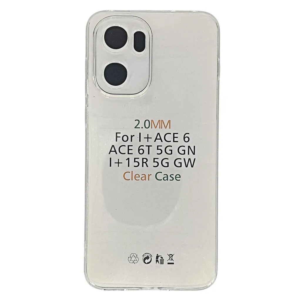[PO7B1PL15R-6] OnePlus Ace 6|OnePlus Ace 6T 5G GN|OnePlus 15R 5G GW  Clear Transparent|Tpu 2.0 mm Back Case