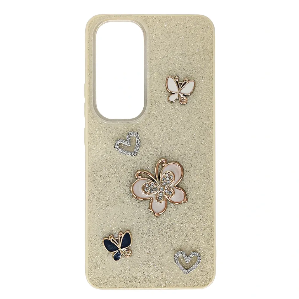 [PO40BVIY400-15-32] Vivo Y400 4G 3D Shinny Ladies Fancy Glitter Featuring Butterfly Embelishments Back Case (Skin)