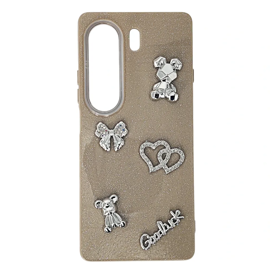 [PO40BTCMN40-15-6] Tecno Camon 40 4G 3D Shinny Ladies Fancy Glitter Featuring Butterfly Embelishments Back Case (Yellow)
