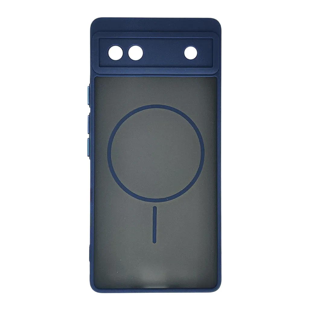 [PO6BGPXL6A-12-17] Google Pixel 6A Stylish & Durable Matte Case With MagSafe Back Case (Navy Blue)