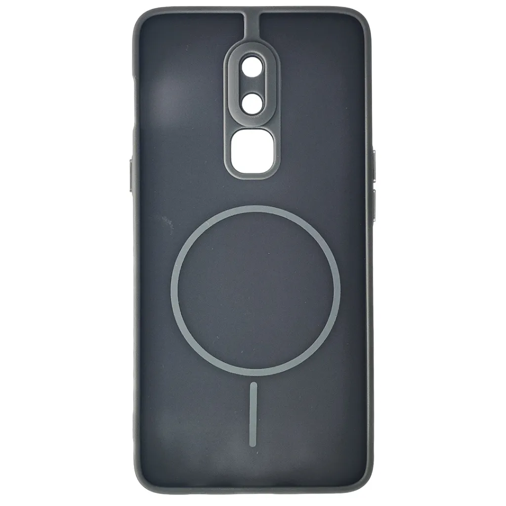 One Plus 6 Stylish & Durable Matte Case With MagSafe Back Case (Gray)