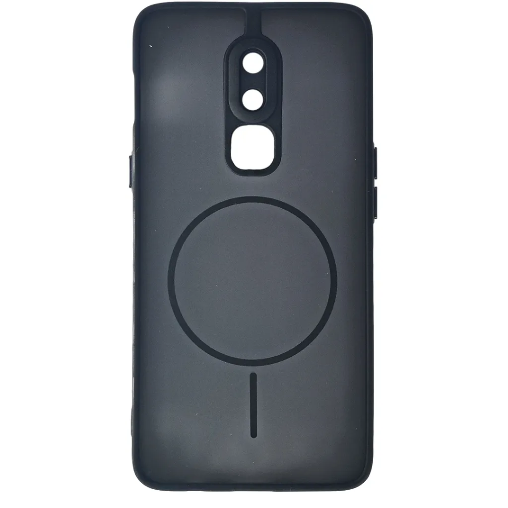 One Plus 6 Stylish & Durable Matte Case With MagSafe Back Case (Black)