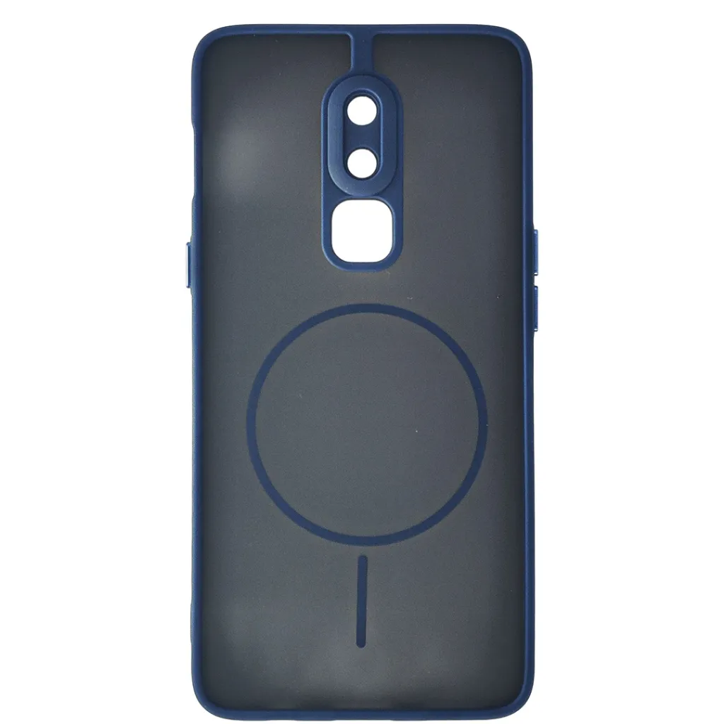 One Plus 6 Stylish & Durable Matte Case With MagSafe Back Case (Navy Blue)
