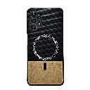 Samsung Galaxy A13 4G|A32 5G Rebest Brand Magnetic Magsafe Charging Compatible Luxuary Dotted Leather Back Case (Black)