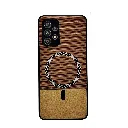 Samsung Galaxy A32 4G Rebest Brand Magnetic Magsafe Charging Compatible Luxuary Dotted Leather Back Case (Dark Brown)