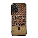 Oppo A18 4G|A38 4G Pro Rebest Brand Magnetic Magsafe Charging Compatible Luxuary Dotted Leather Back Case (Dark Brown)