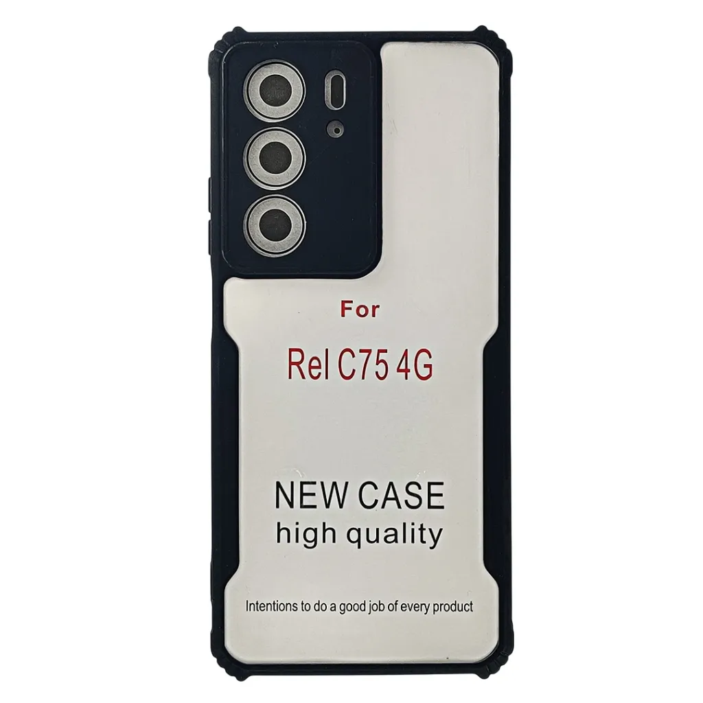 [PO10BORELMEC75-2-2] Oppo Realme C75 4G|C75X|Realme 14x|Realme V60 Pro iPaky Transparent Back Case (Black)