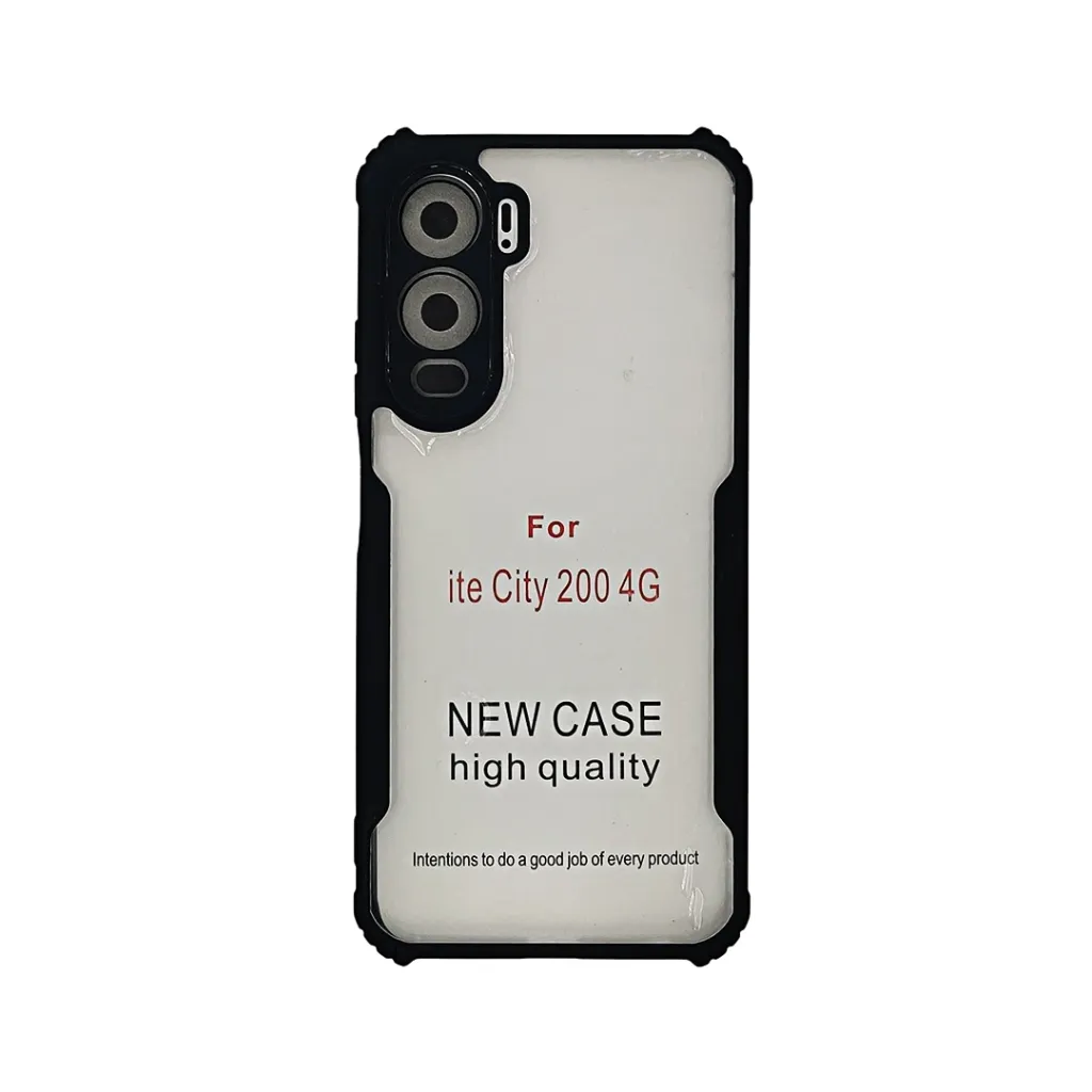 iTel City 200 4G iPaky Transparent Back Case (Black)