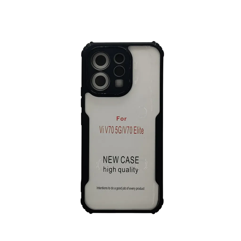 [PO10BVIV70-2-2] Vivo V70 5G|V70 Lite 4G|5G iPaky Transparent Back Case (Black)