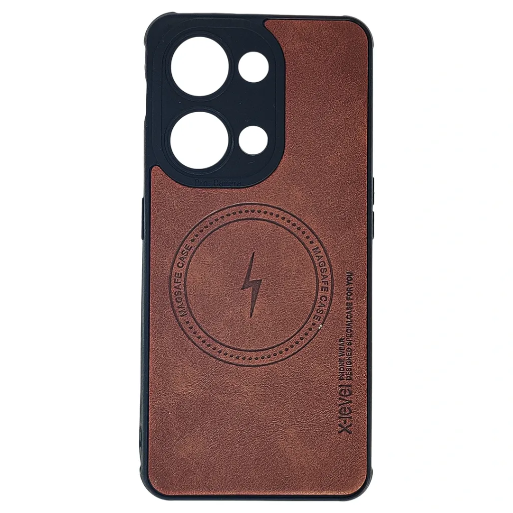 OnePlus Nord 3|OnePlus Ace 2V Magsafe Logo X-Level Luxuary Leather Back Case (Brown)