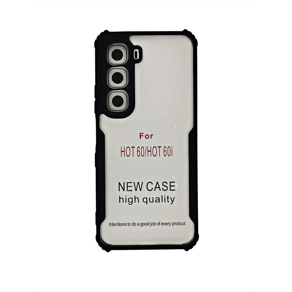 [PO10BIHOT60I-2-2] Infinix Hot 60 4G | Hot 60i 4G iPaky Transparent Back Case (Black)