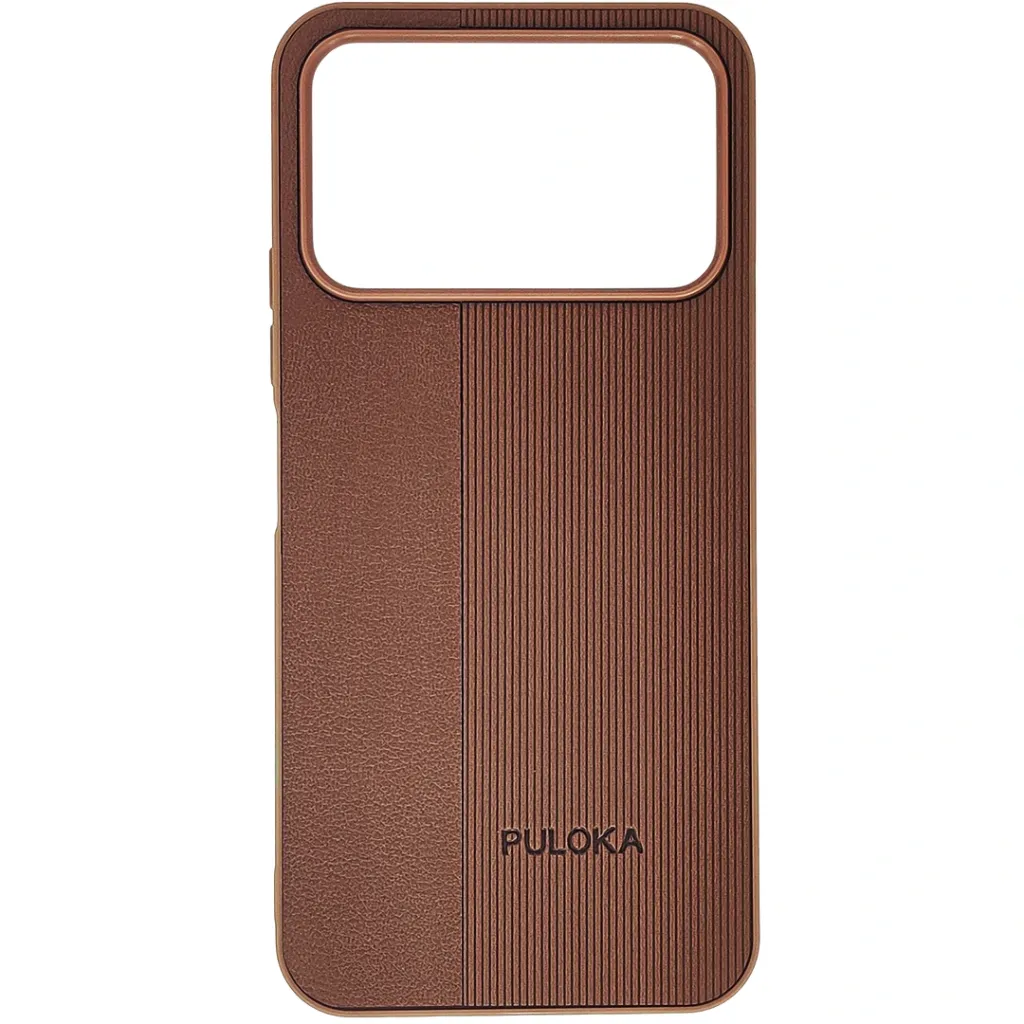 [PO42BTSPRK50-39-13] Tecno Spark 50 4G (PULOKA) Logo Braded PU Leather Texture Mobile Back Case (Brown)