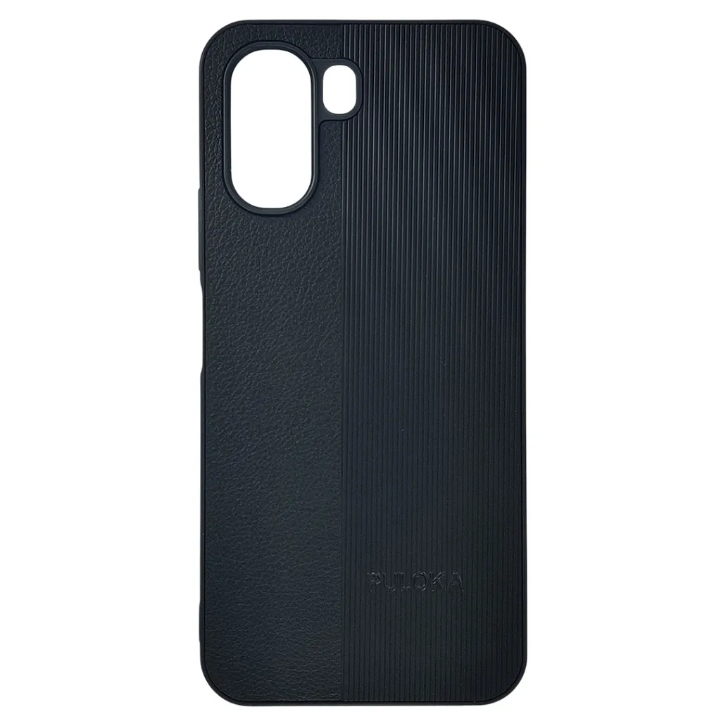Oppo A6 4G |A6X|A6 5G (PULOKA) Logo Braded PU Leather Texture Mobile Back Case (Black)