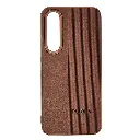 Vivo V70FE 4G (PULOKA) Logo Braded PU Leather Texture Mobile Back Case (Brown)