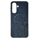 Samsung Galaxy A37 5G (Spigen) Logo Braded PU Leather Texture Mobile Back Case (Black)