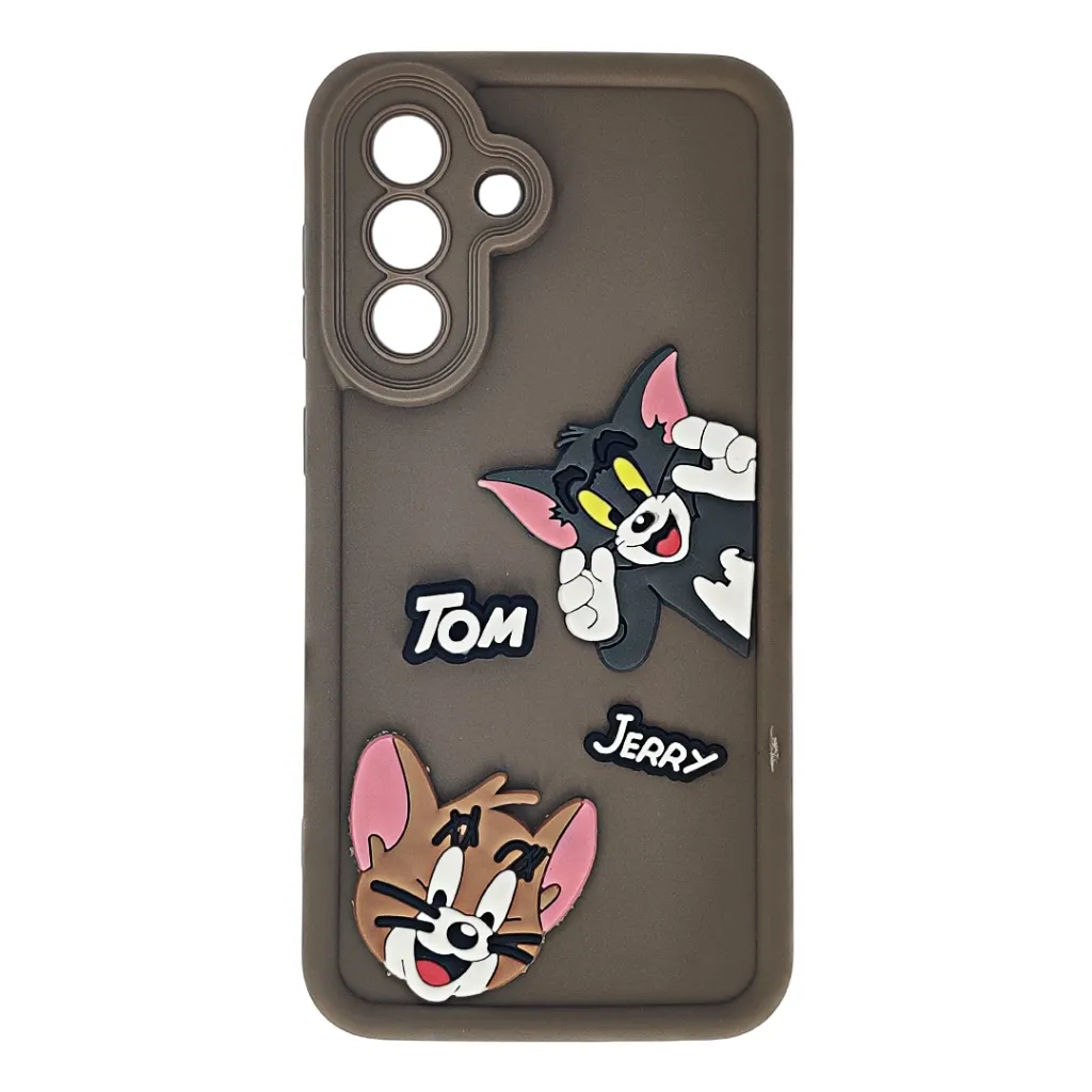 [PO51BSA37 5G-37-13] Samsung Galaxy A37 5G Soft Silicone Texture 3D Cartoon Animation With Shockproof Edges Mobile Back Case (Brown)