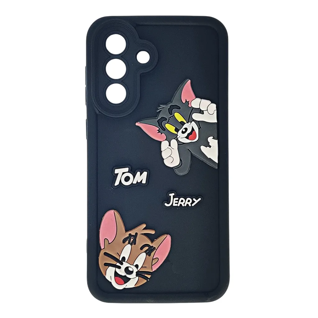 [PO51BSA37 5G-37-2] Samsung Galaxy A37 5G Soft Silicone Texture 3D Cartoon Animation With Shockproof Edges Mobile Back Case (Black)