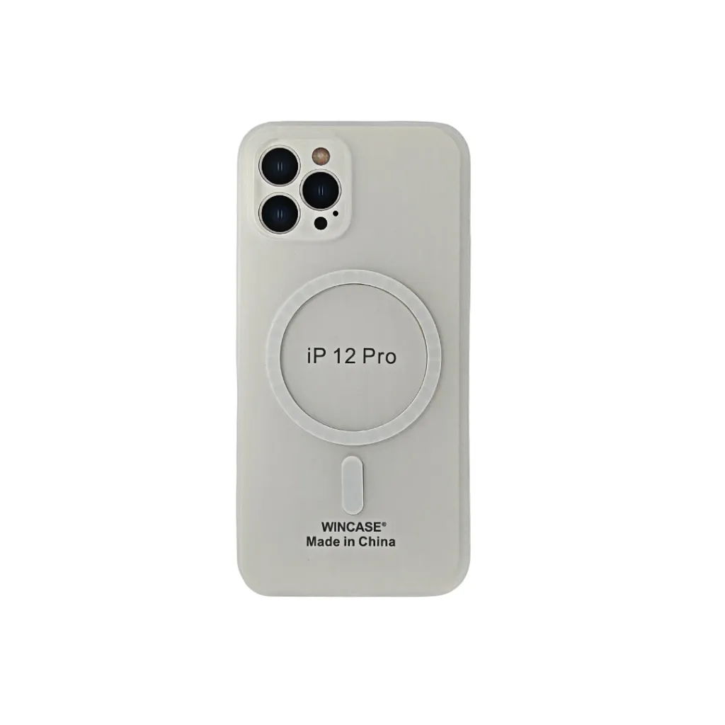 [PO4BIP12PR-10-30] iPhone 12 Pro|iPhone 12 WINCASE Lining Texture Paper With Mage Safe Logo Back Case (Crystal)
