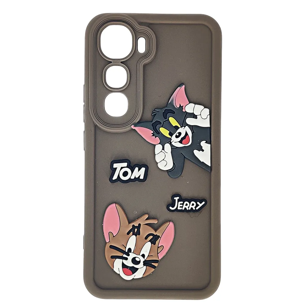 [PO51BVIY400-37-13] Vivo Y400 4G Soft Silicone Texture 3D Cartoon Animation With Shockproof Edges Mobile Back Case (Brown)