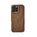 iPhone 16 Pro Max 3D Magline XT_Carbon Fiber Texture and a distinctive Orange Camera Ring (Desert Titanium)