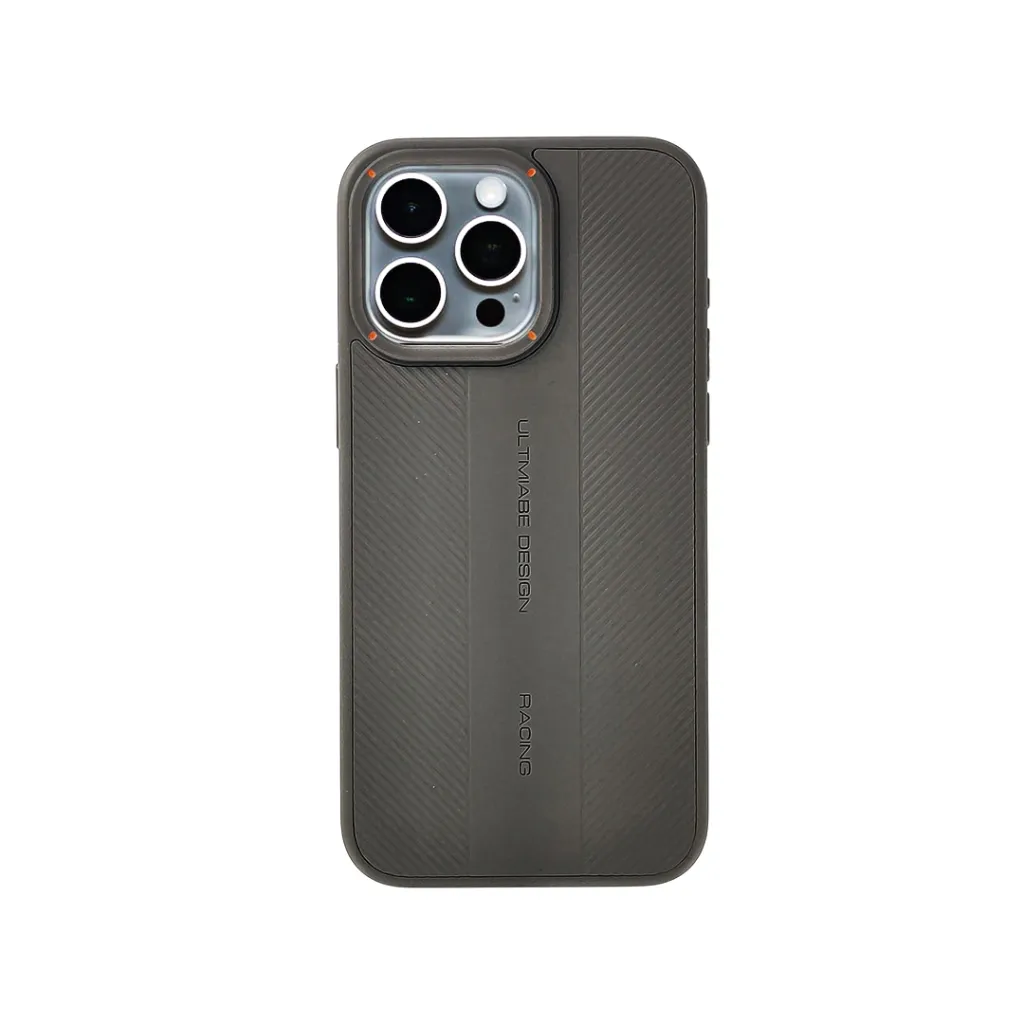 iPhone 15 Pro Max 3D Magline XT_Carbon Fiber Texture and a distinctive Orange Camera Ring (Natural Titanium)