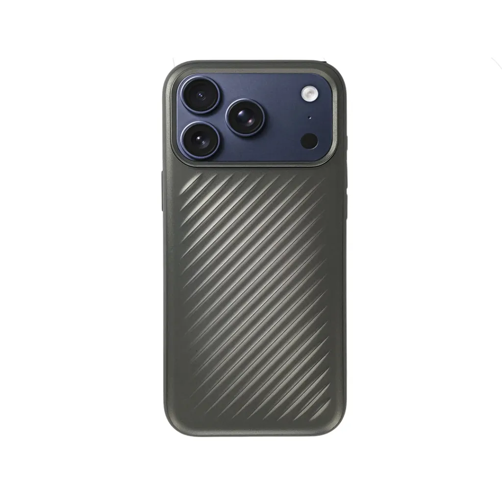 [PO53BIP17PMAX-9-9] iPhone 17 Pro Max Softy Scott Series Magnetic Magsafe  Compatiblity Line Style Texture Back Case (Gray Silver)