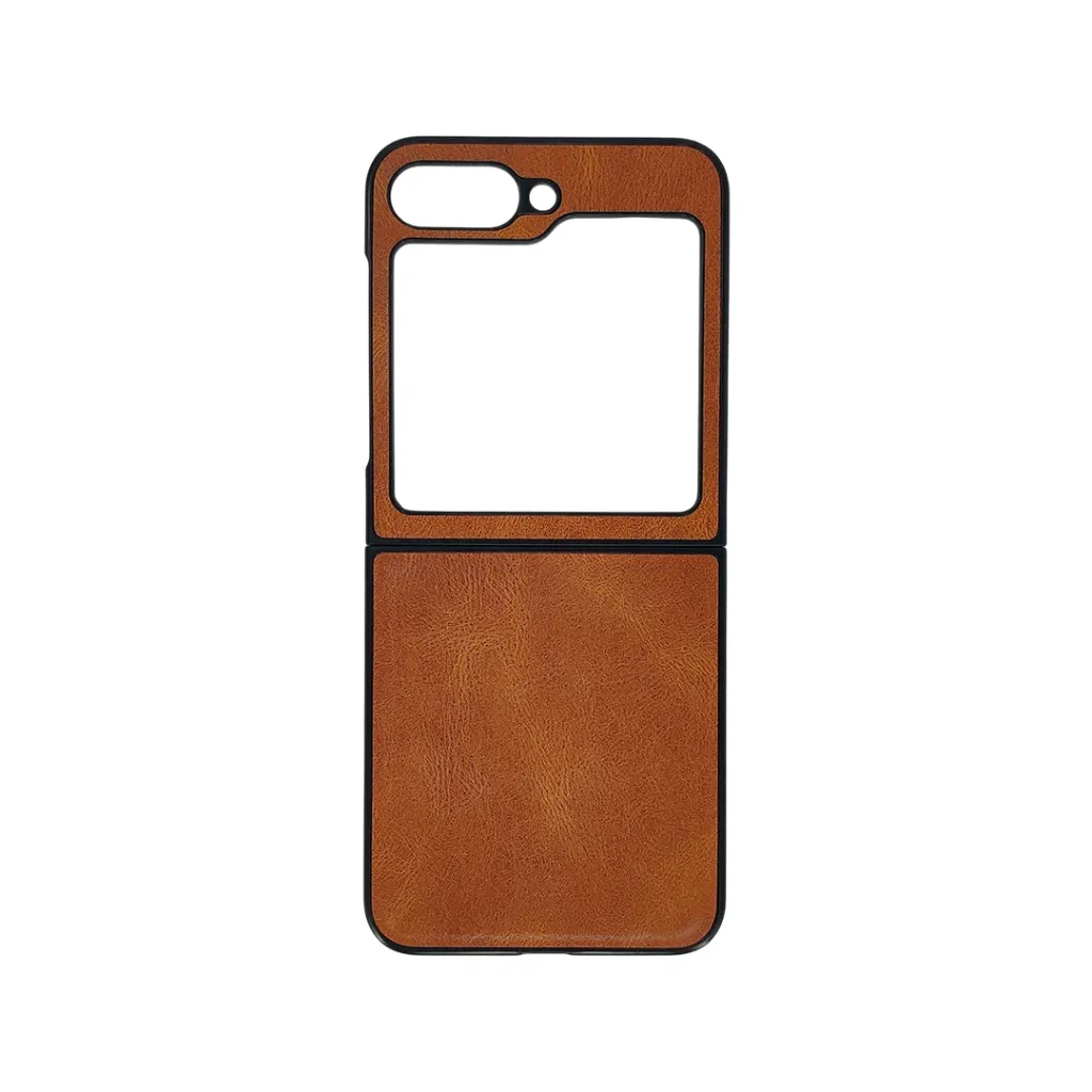 [PO32BSZFLP6-1-5] Samsung Galaxy Z Flip 6 Official Luxuary Leather Back Case (Golden)