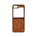 Samsung Galaxy Z Flip 6 Official Luxuary Leather Back Case (Golden)
