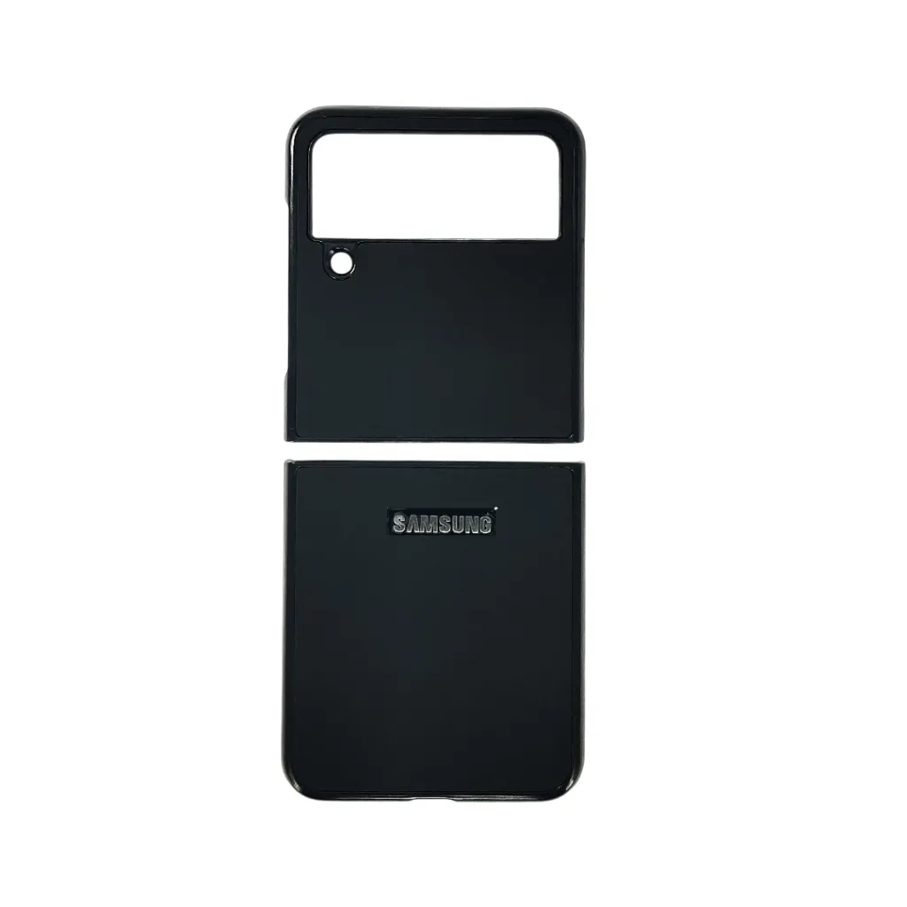 [PO32BSZFLP4-1-2] Samsung Galaxy Z Flip 4 Official Luxuary Leather Back Case (Black)