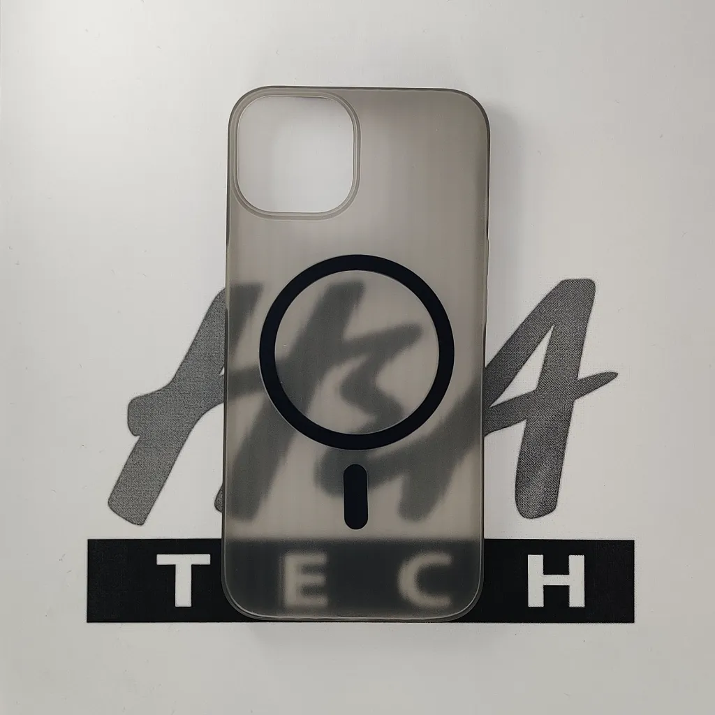 iPhone 13|14 WINCASE Lining Texture Paper With Mage Safe Logo Back Case (Gray)