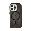 iPhone 15 Pro WINCASE Lining Texture Paper With Mage Safe Logo Back Case (Black)