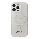 iPhone 15 Pro Max WINCASE Lining Texture Paper With Mage Safe Logo Back Case (Crystal)