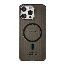 iPhone 15 Pro Max WINCASE Lining Texture Paper With Mage Safe Logo Back Case (Black)