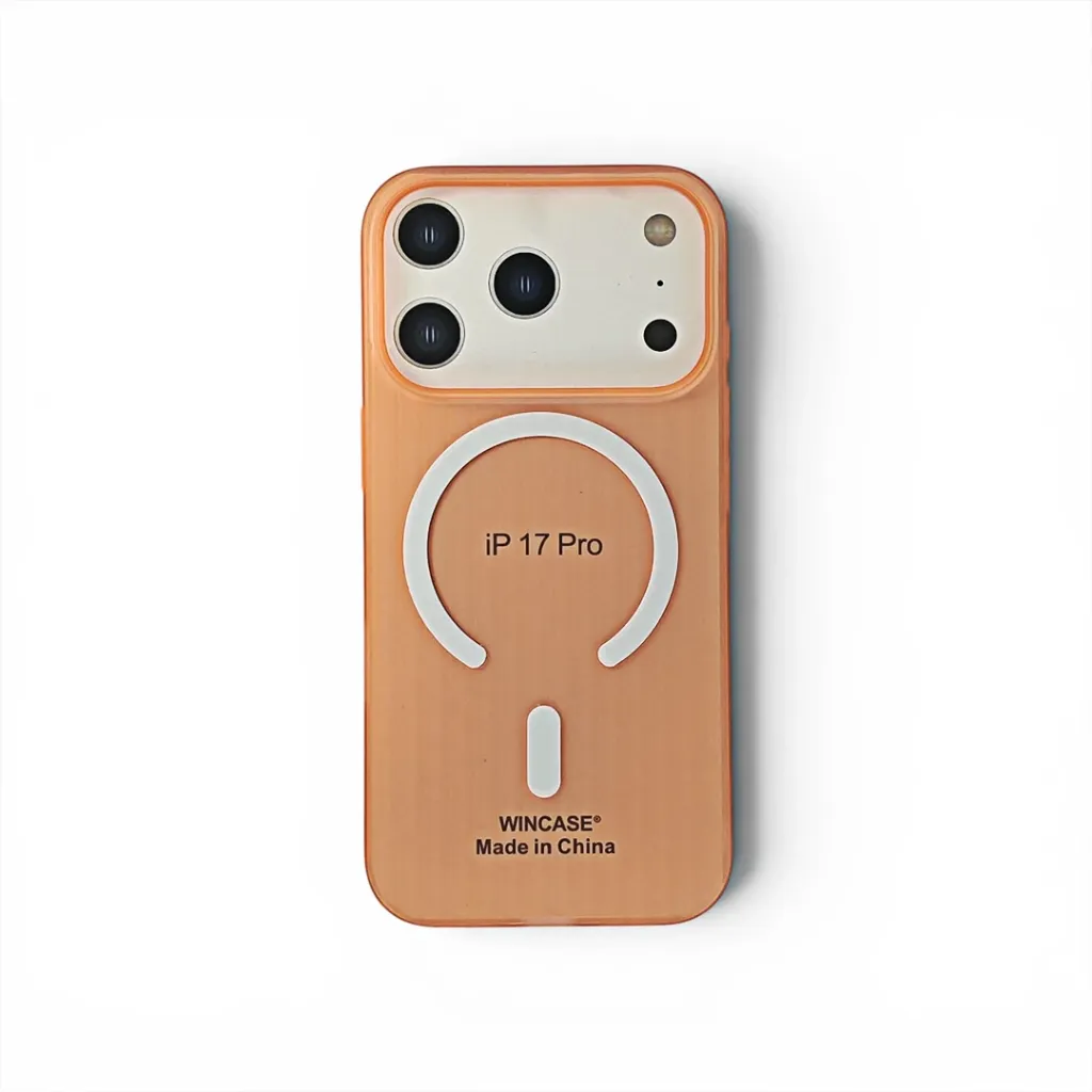 iPhone 17 Pro WINCASE Lining Texture Paper With Mage Safe Logo Back Case (Cosmic Orange)