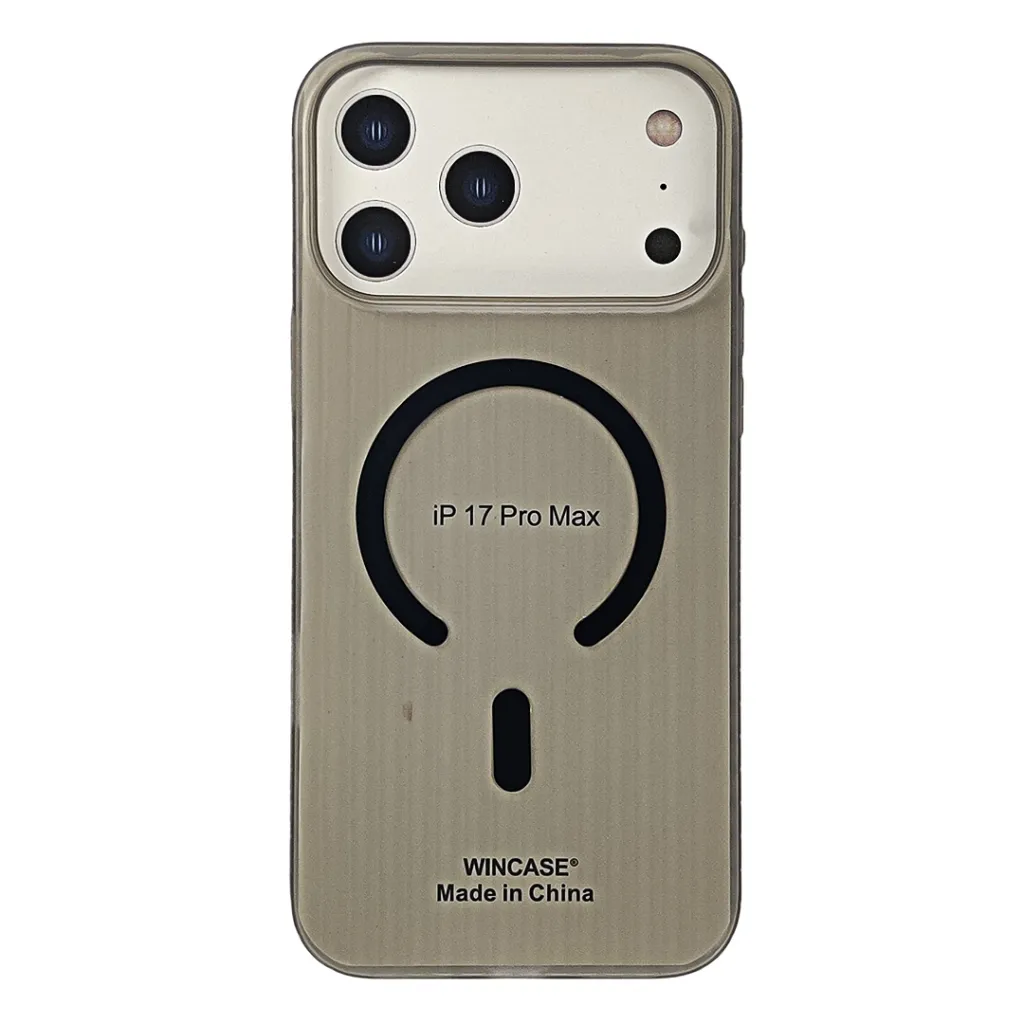 iPhone 17 Pro Max WINCASE Lining Texture Paper With Mage Safe Logo Back Case (Gray)